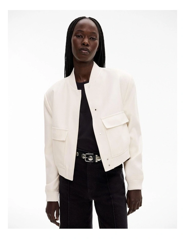Structured Bomber in Cream