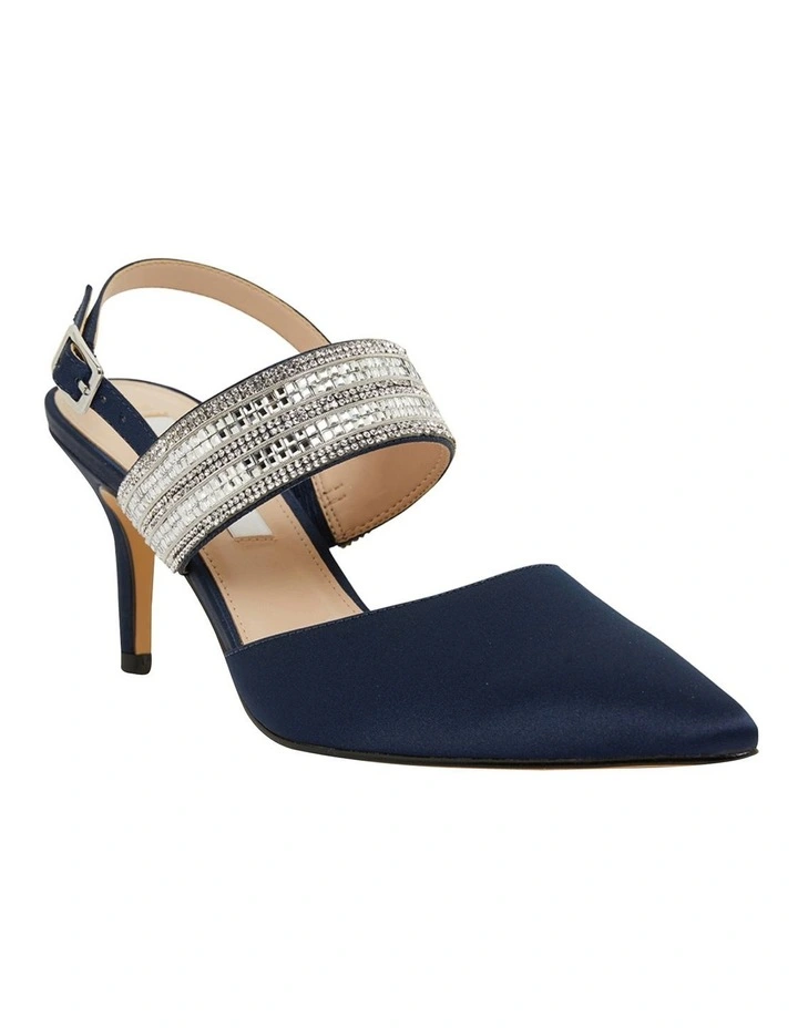 Nina Treena Navy Satin Pump