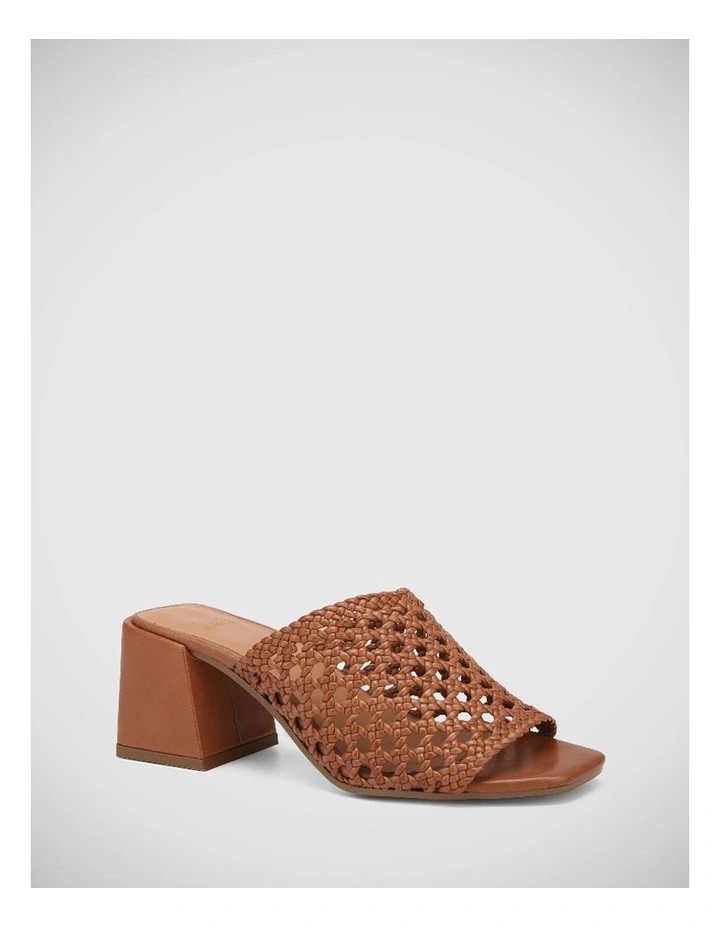 Loleena Leather Weave Sandal in Tan