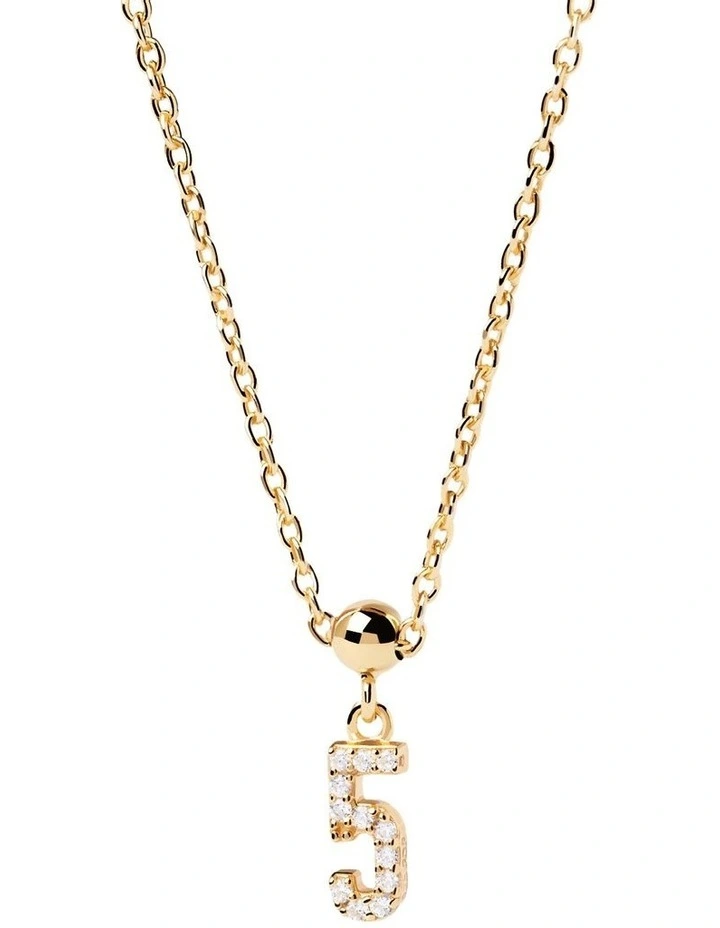 Number 5 Charm in Gold