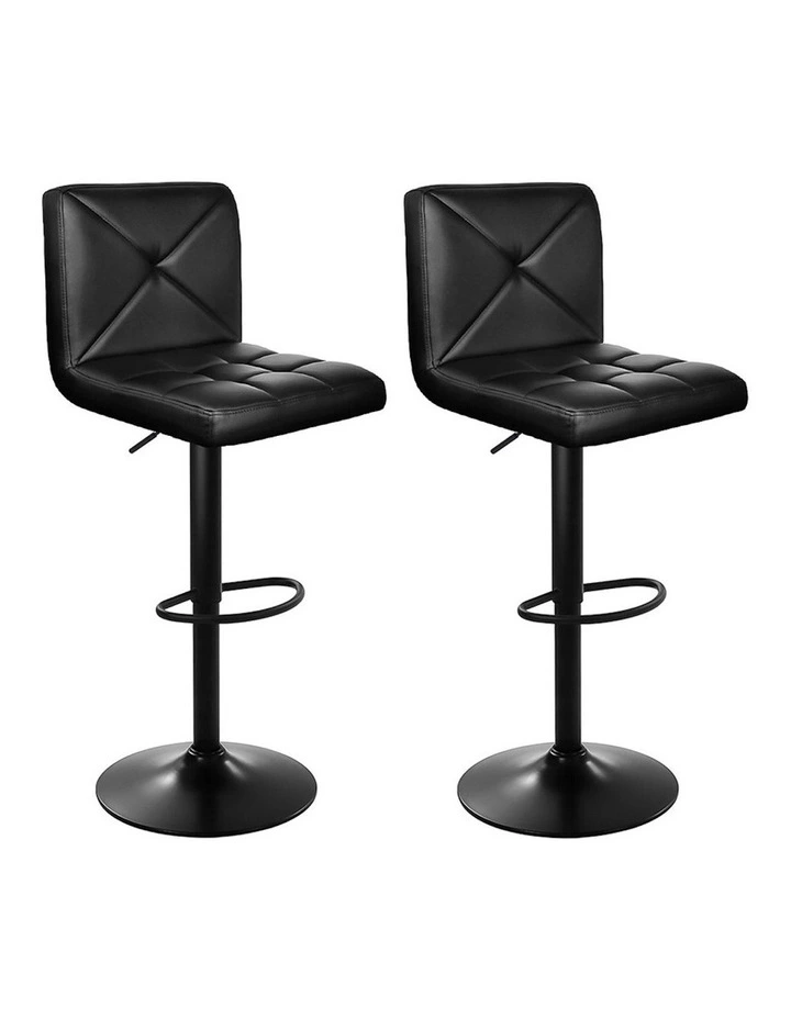 PU Leather Kitchen Bar Stools in Black