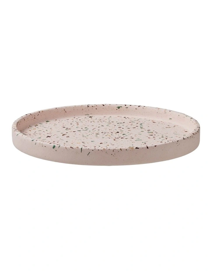 Gift Boxed Livvi Terrazzo Round Serving Tray 26cm in Blush