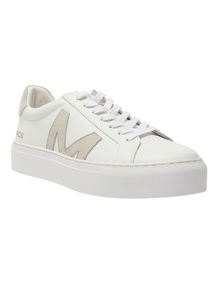 Trio Leather Sneakers in White/Natural