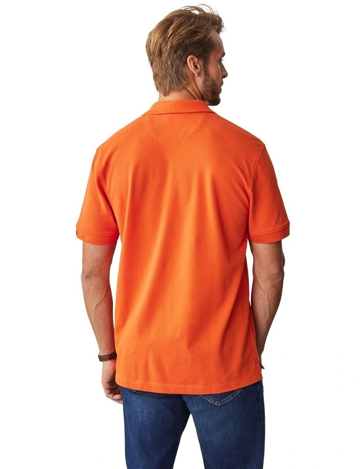 Classic Pique Polo Shirt in Burnt Orange