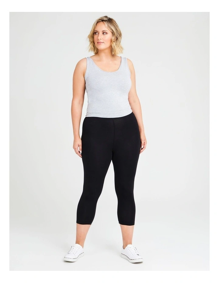 Bamboo Breezy Crop Legging in Black