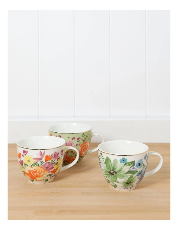Tea Time Tea Cup Blue Floral in Multi