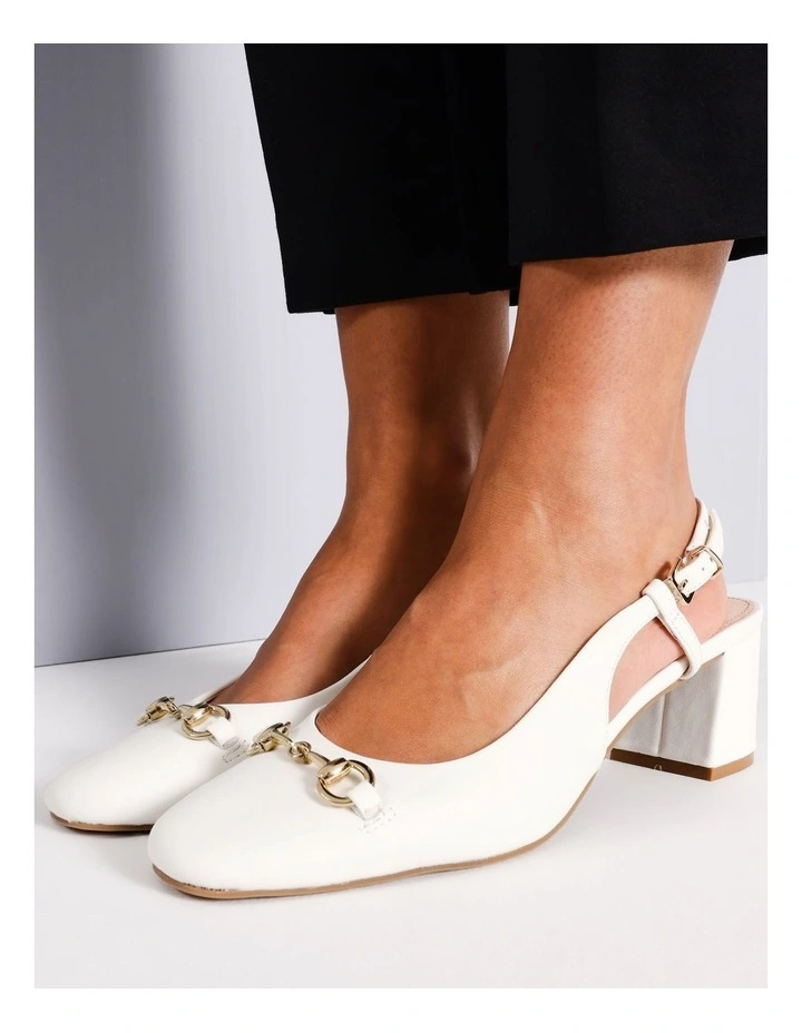 Gloria Heeled Shoe in White