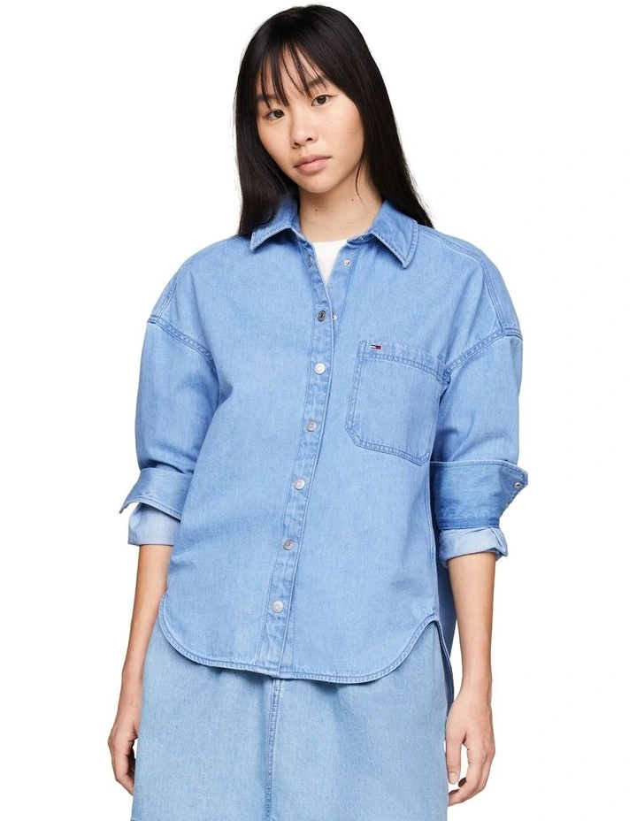 Oversized Fit Denim Overshirt in Denim