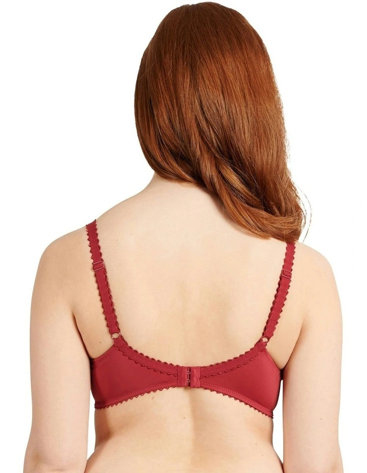 Oceane Sustainable Underwire Full Cup Lace Bra in Rumba Red