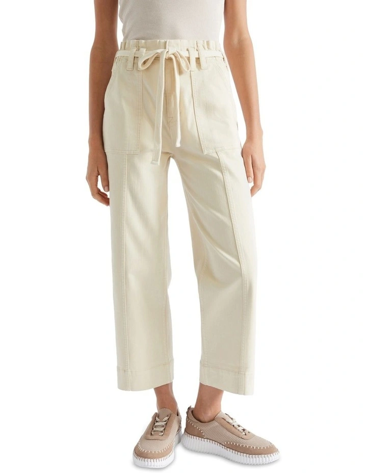 Paperbag Cargo Jean in Cream