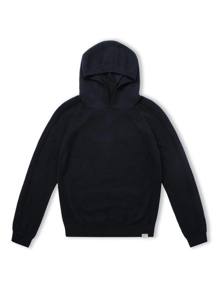 The Northridge Knitted Hoodie (3-7 Years) in Light Blue