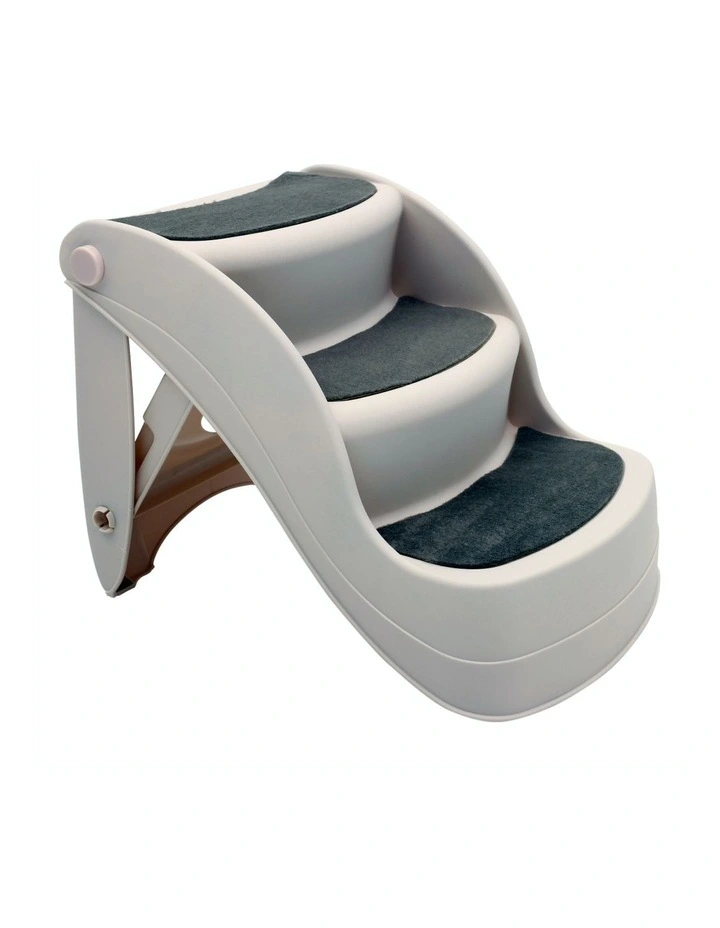 Furtastic Foldable 38cm Pet Stairs Dog Ladder Cat Ramp with Non-slip in White