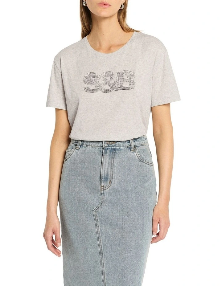 Dateline Logo Tee in Grey Marle