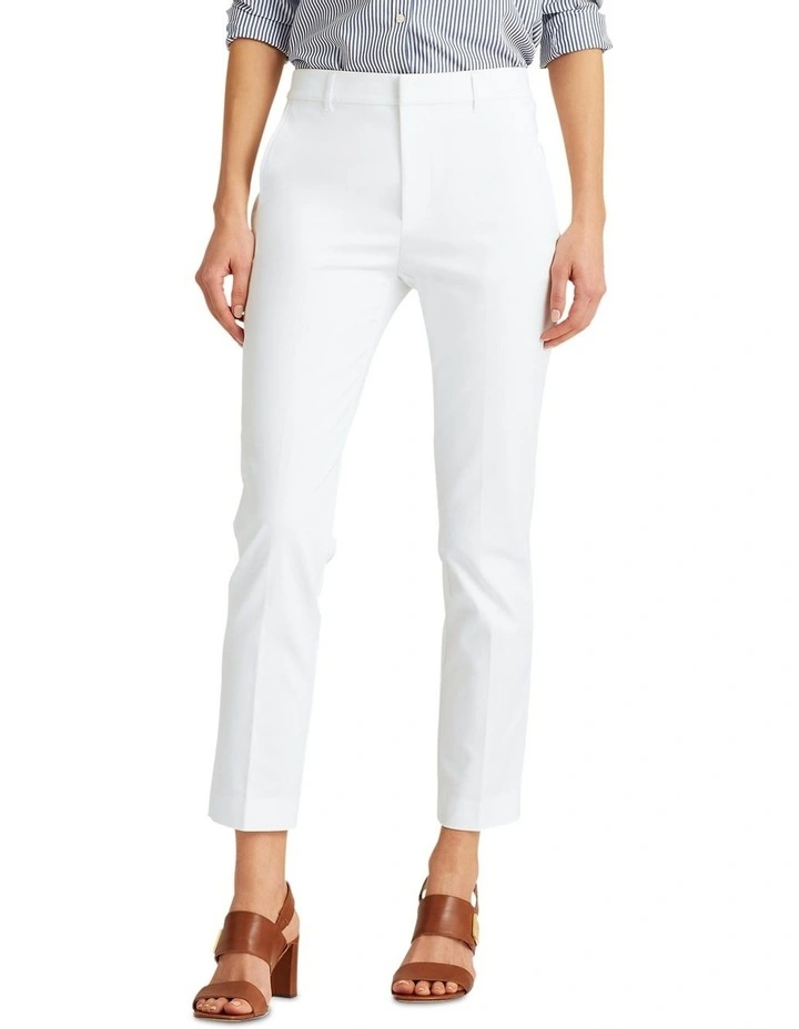 Stretch Cotton-Blend Pant in White