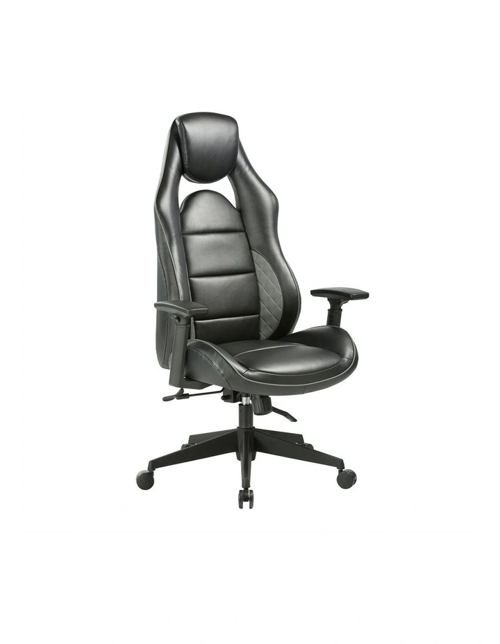 Beckson High Back Bonded Leather Executive Chair in Black