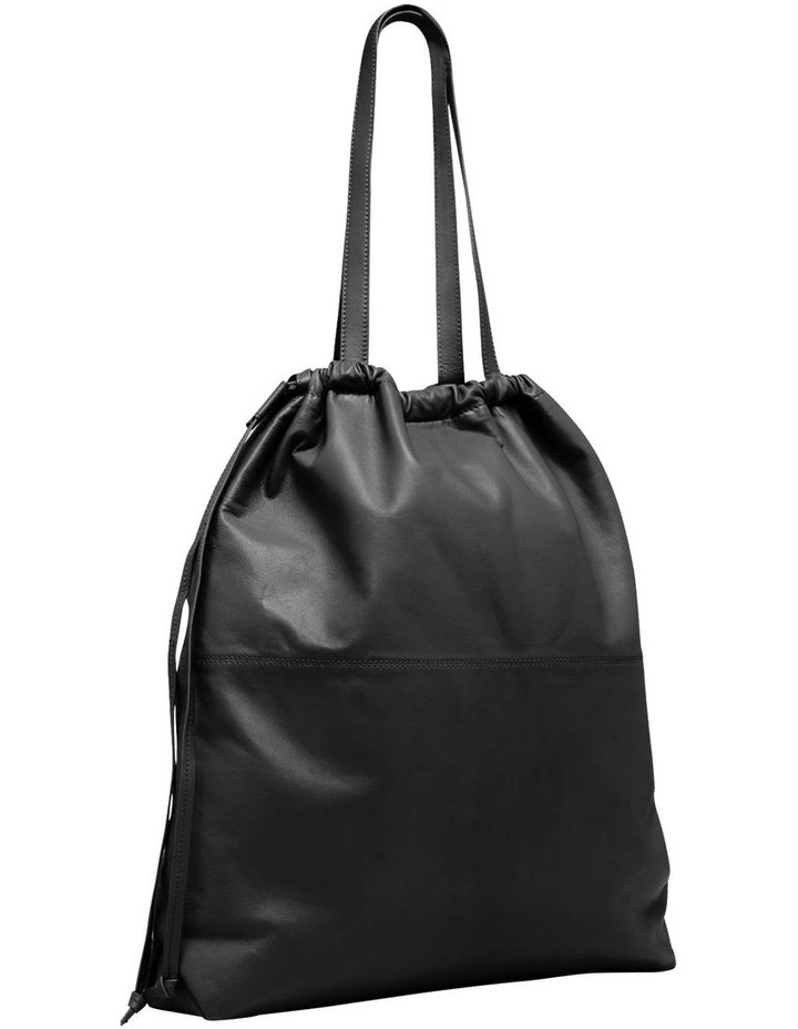 Misha Leather Tote Bag in Black