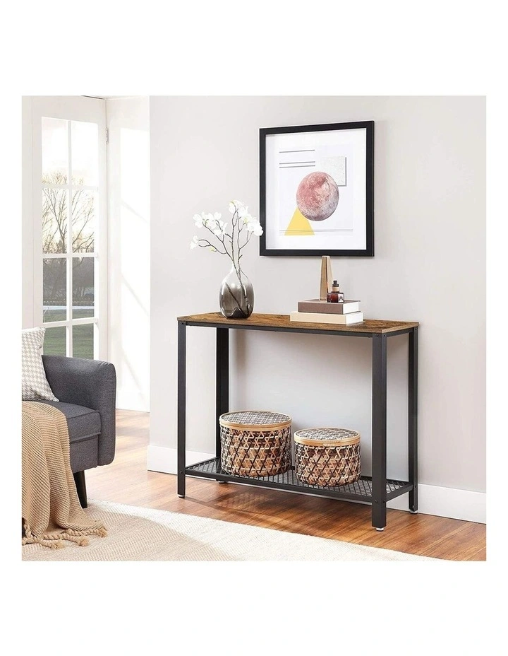 Console Table in Rustic Brown/Black
