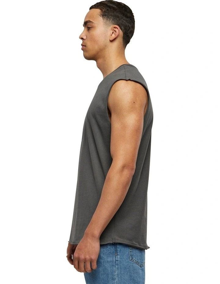 Open Edge Sleeveless Tee in Dark Shadow
