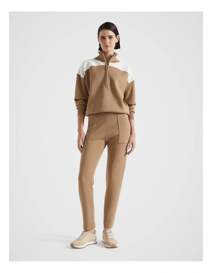 Double Knit Trackpant in Deep Chai