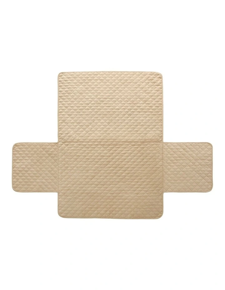 Cozy Quilted Sofa Cover for Loveseat in Oat
