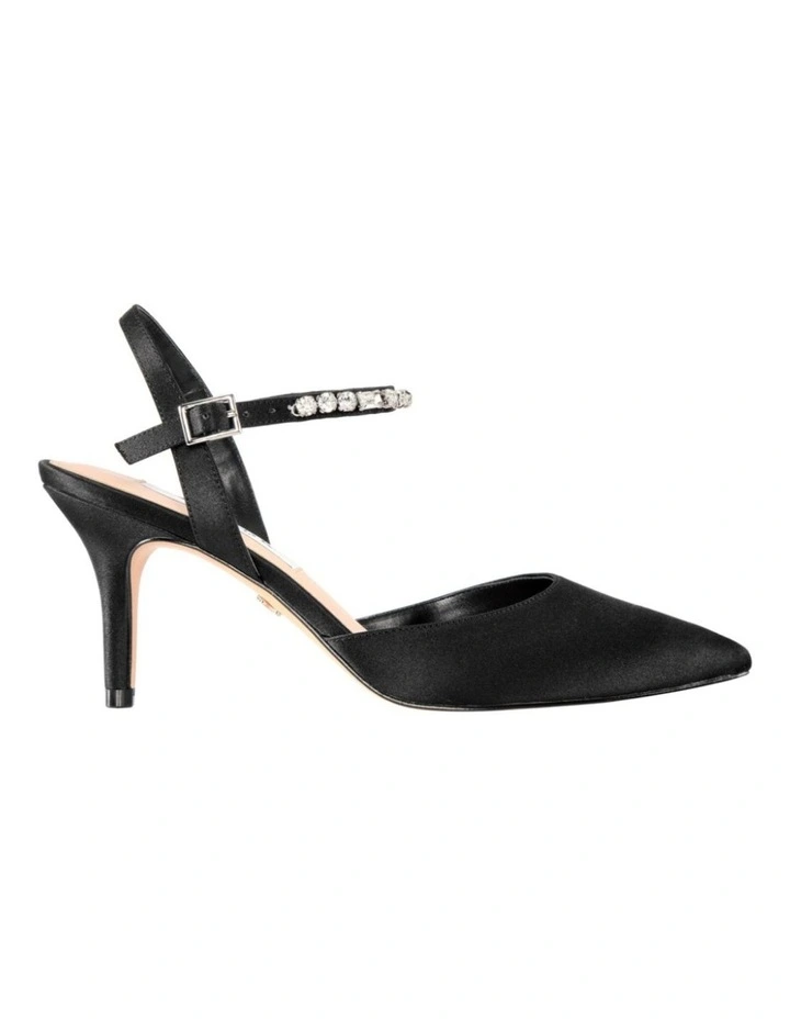 Tonya Black Satin Pump