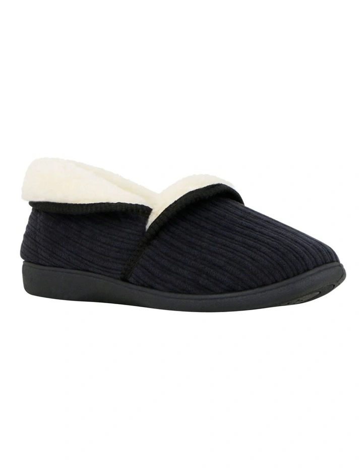Catherine Velour Slipper in Charcoal