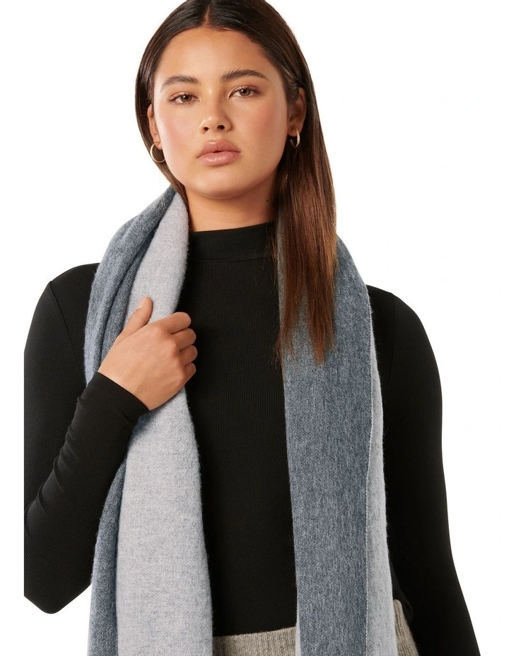 Esme Two Tone Premium Wool Scarf in Grey