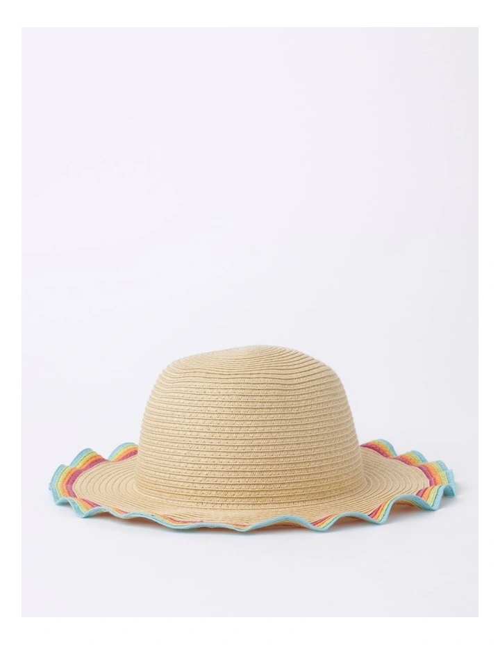 Scalloped Edge Straw Hat in Natural