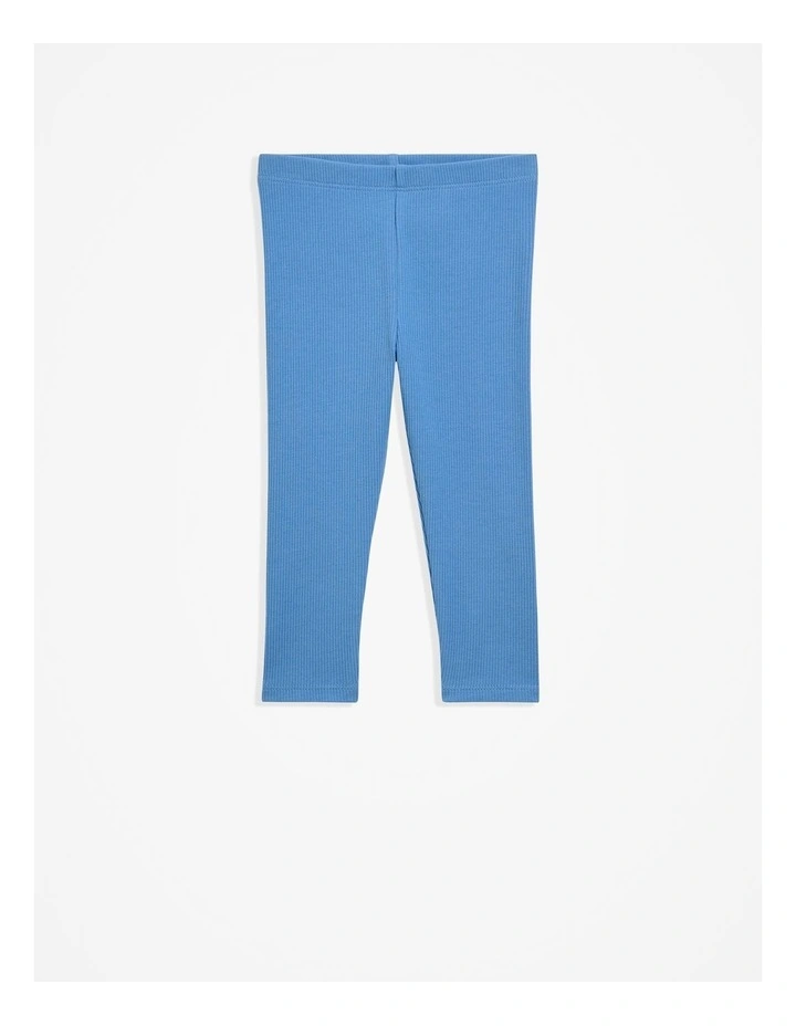 Solid Rib Legging in French Blue