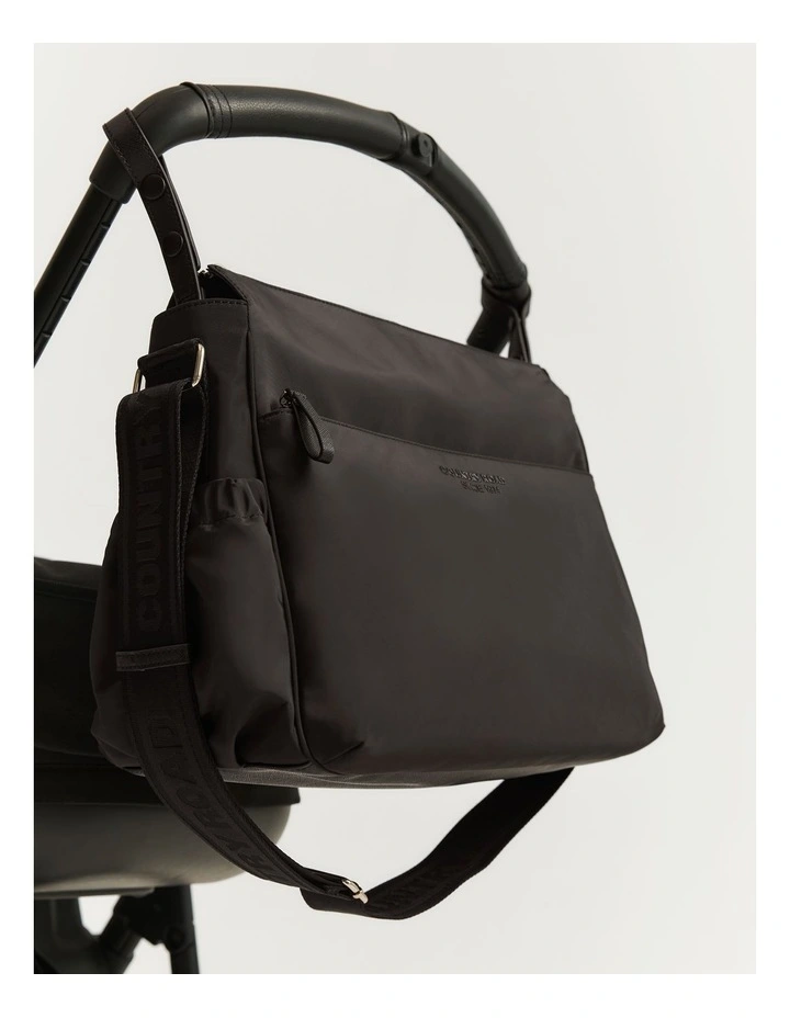 Recycled Polyester Pram Caddy Baby Bag in Black