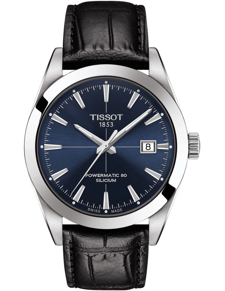 Gentleman Powermatic 80 Silicium T1274071604101 Automatic Watch in Blue