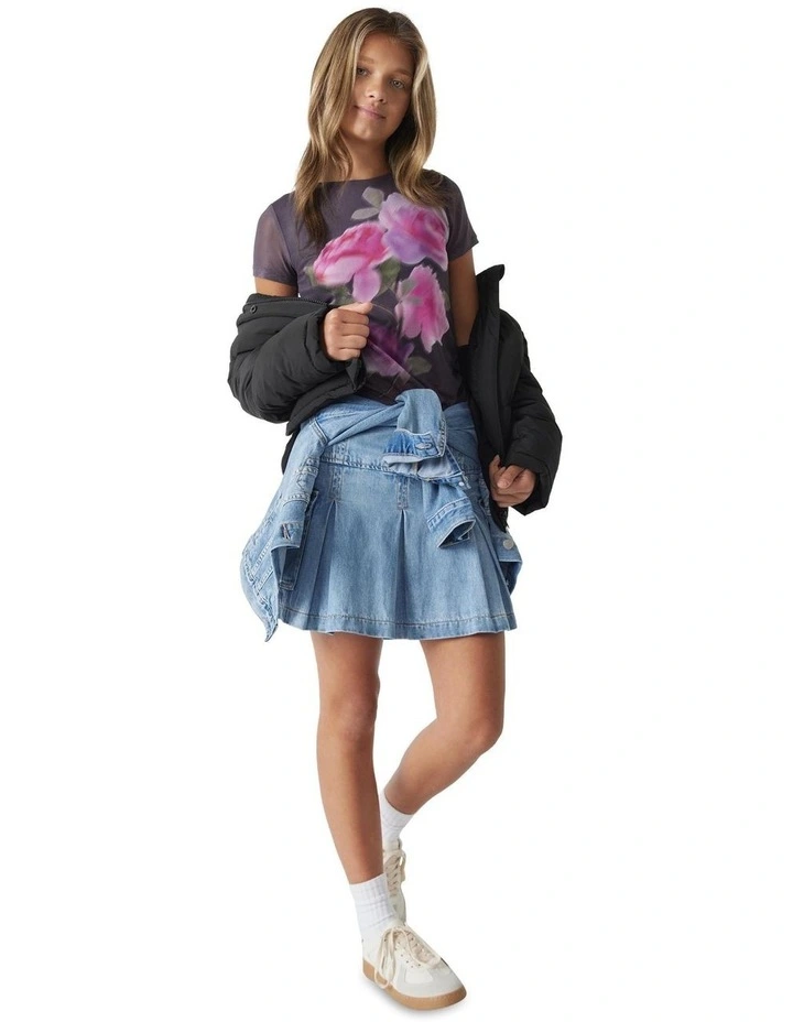 Fifi Mesh Tee in Grey