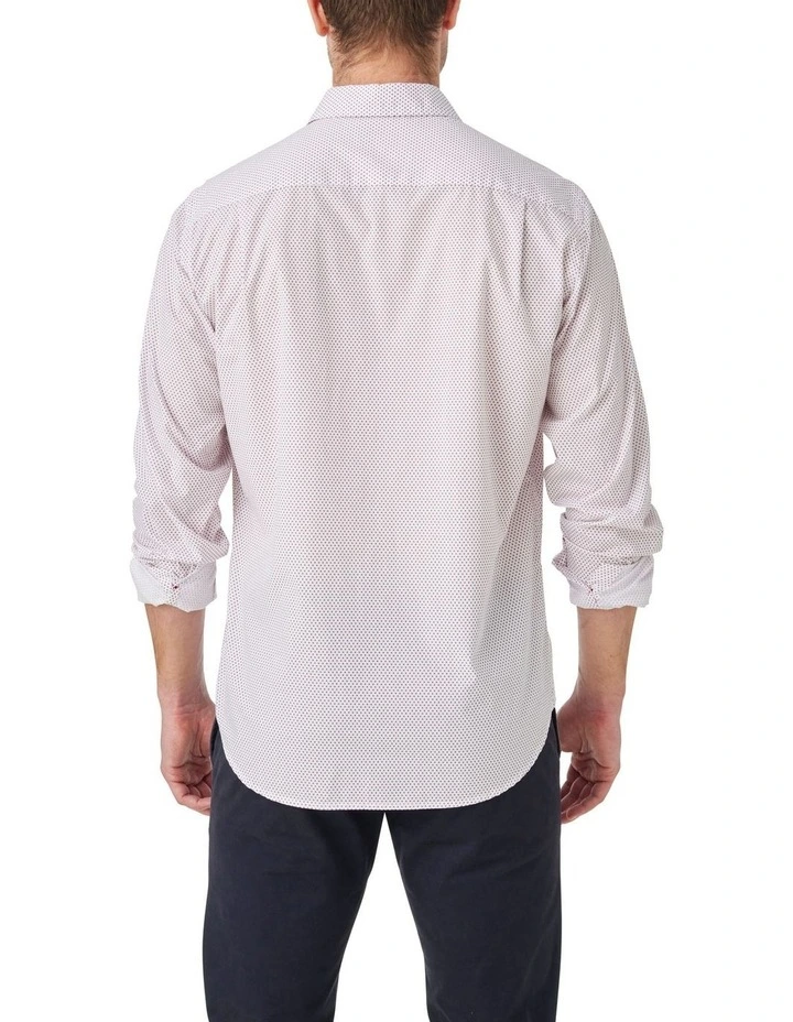 Parker Geo Long Sleeve Shirt in Burgundy