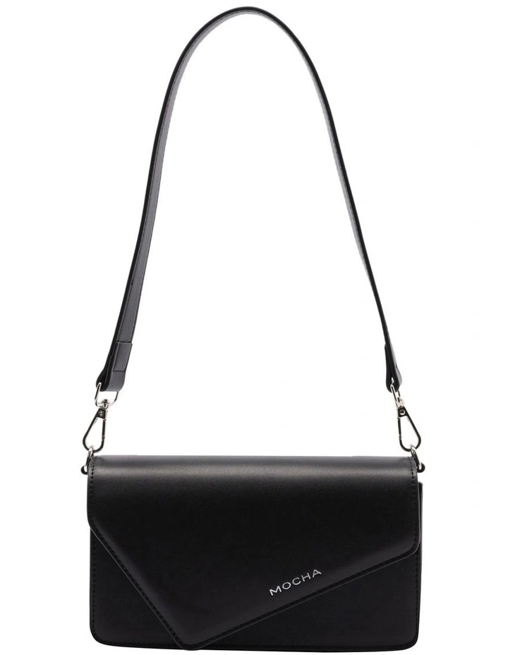 Violet Asymmetrical Crossbody Bag in Black