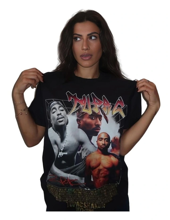 Tupac V1 Bootleg T-shirt in Black