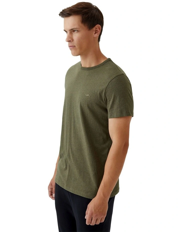 Ben Organic Cotton Crew Neck T-shirt in Dark Olive