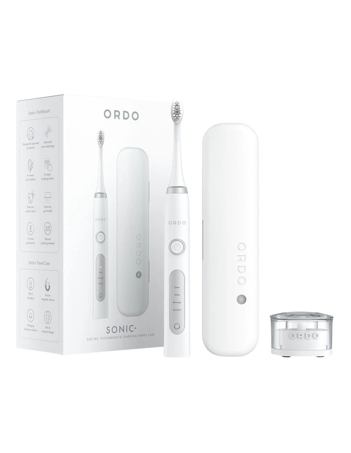 Sonic Electric Toothbrush With Travel Case in White/Silver