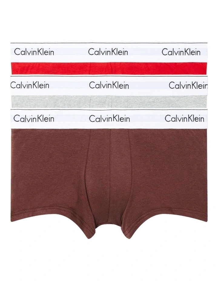 Modern Cotton Stretch Low Rise Trunks 3 Pack in Multi