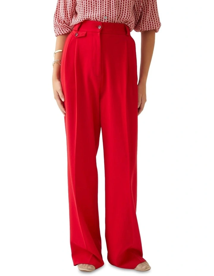 Nikita Stretch Wide Leg Pants in Red