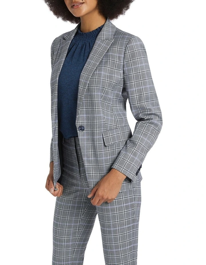 Plaid Habits Jacket in Grey Multi