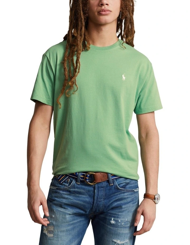 Custom Slim Fit Jersey Crewneck T-shirt in Green