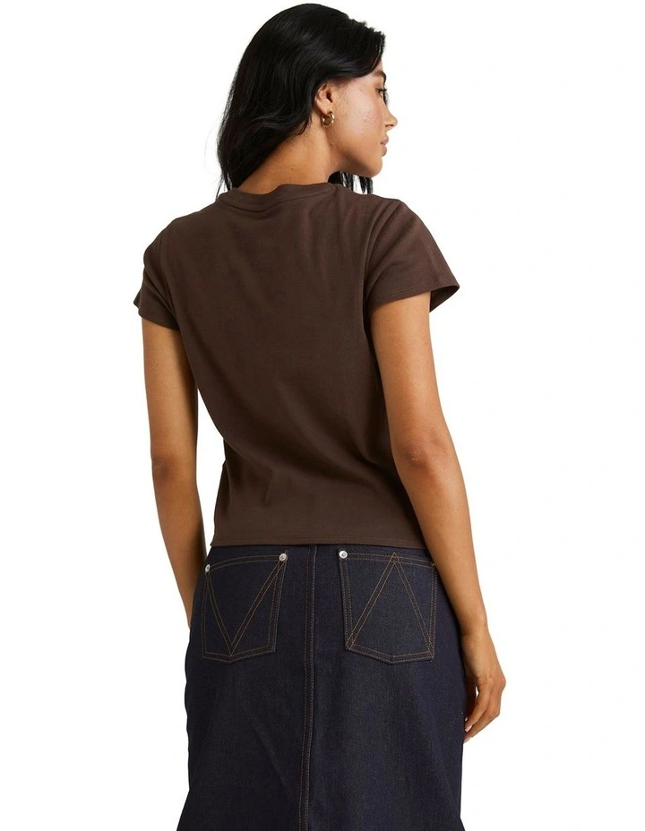 County Shrunken T-shirt in Chocolate