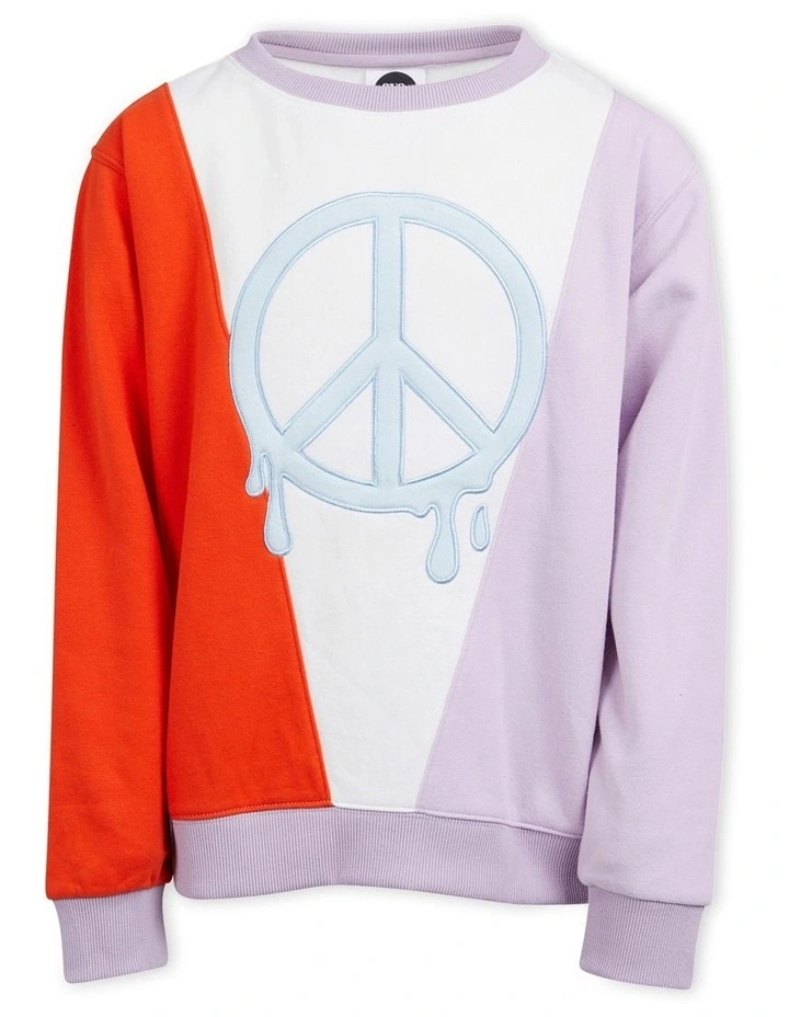 Drip Peace Crew Top (3-7 Years) in Multi
