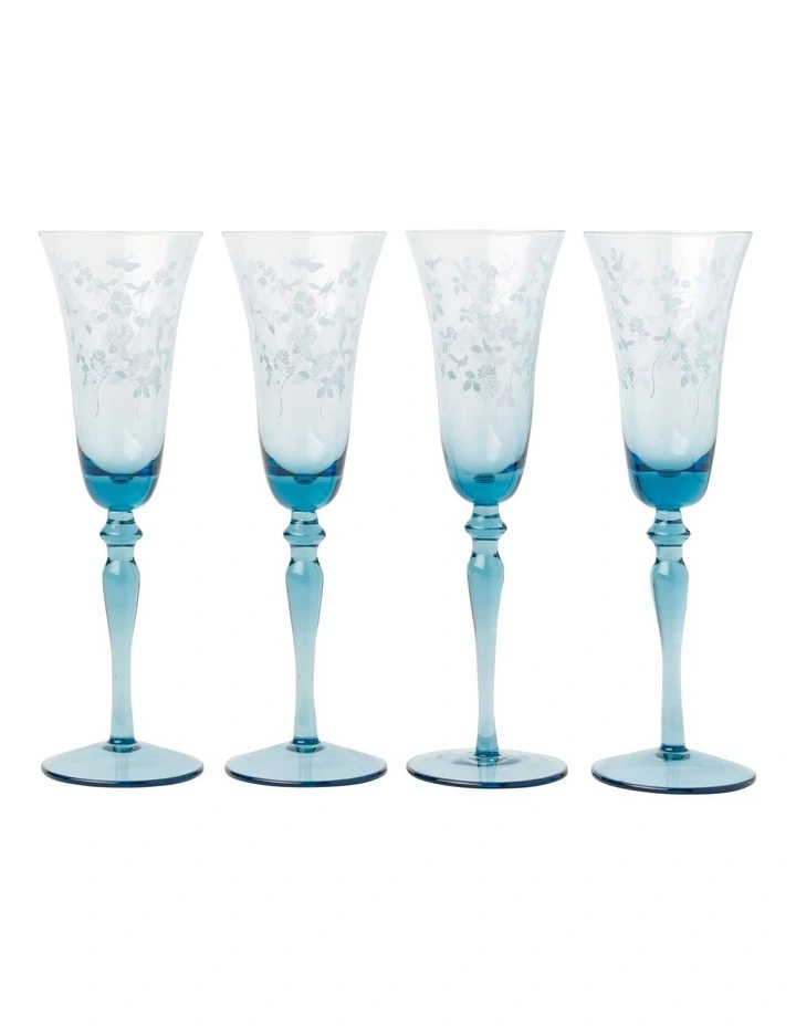 Somerton Champagne Glass Set of 4 in Blue
