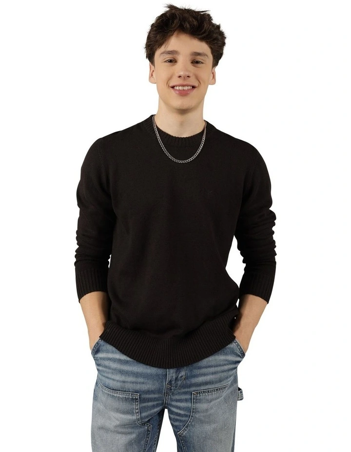 Super Soft Crew Neck Sweater in Black
