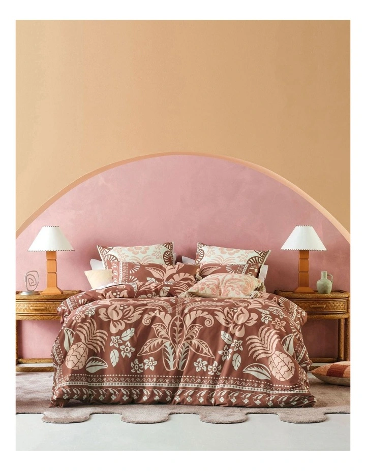 Messina Quilt Cover Set in Pink Clay