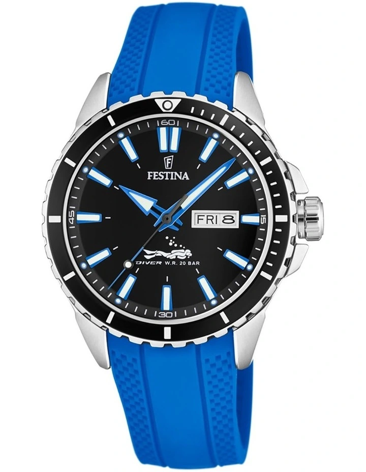 Divers Stainless Steel Watch in Blue