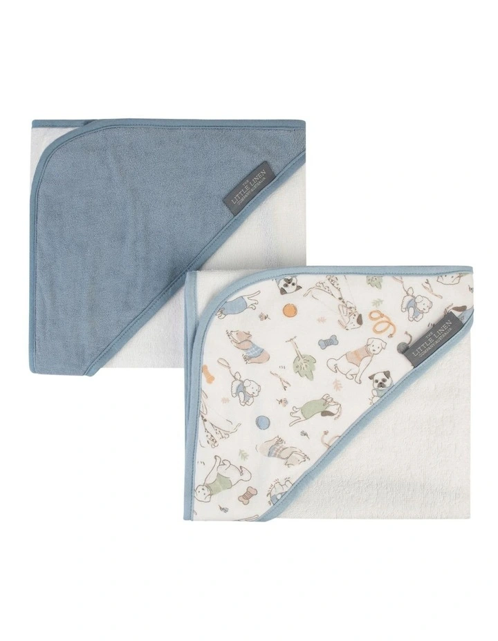 Hooded Towel 2 Pack in Dusty Blue