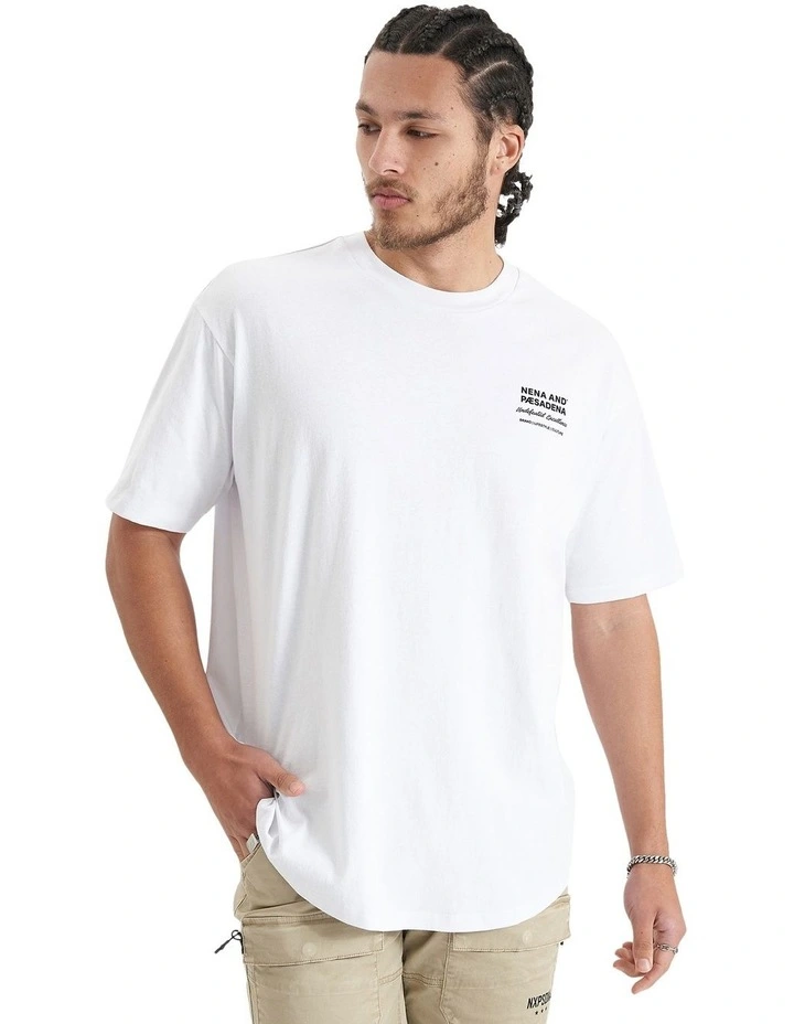 Compound Heavy Box Fit Tee in Optical White