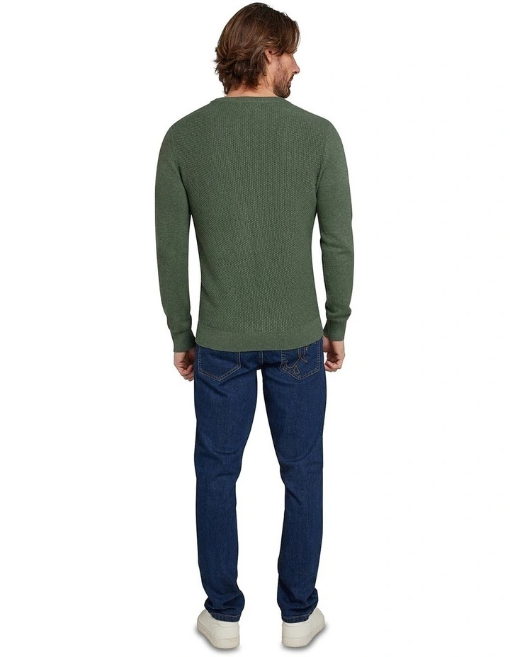 Popcorn Texture Crew Neck in Khaki